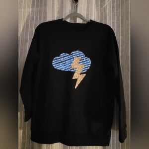 Black Sweatshirt w/ Sequin Raincloud!